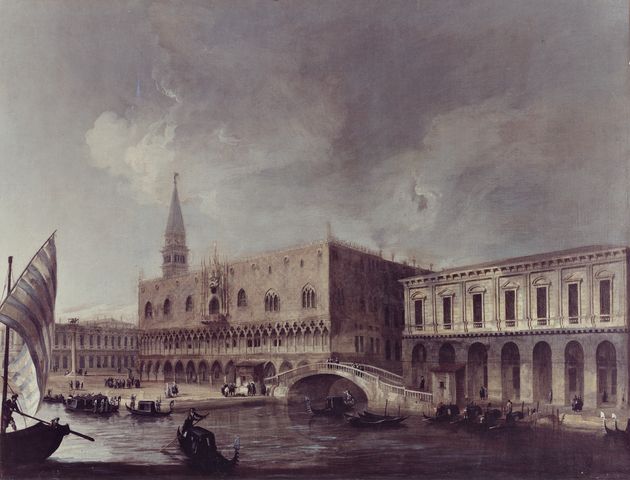 Tabah, Henri — Anonimo - sec. XVIII - Veduta di Venezia con il Palazzo Ducale e le Prigioni Nuove — insieme